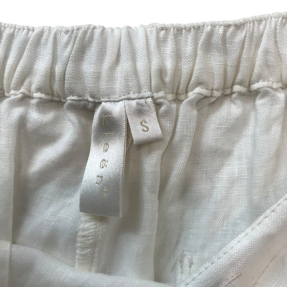 Kleen 100% Linen Straight Leg Pants White Small Drawstring Lagenlook - Picture 3 of 4